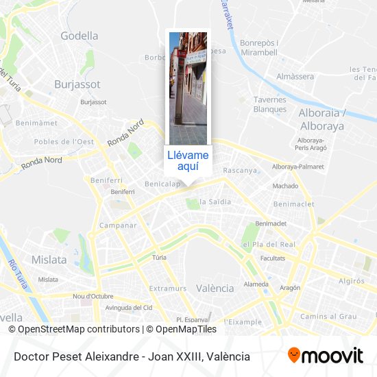 Mapa Dr. Peset Aleixandre - Joan XXIII