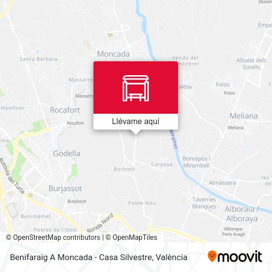 Mapa Benifaraig A Moncada - Casa Silvestre
