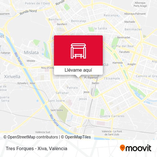 Mapa Tres Forques - Xiva