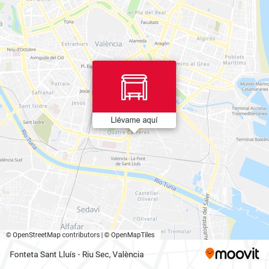 Mapa Fonteta Sant Lluís - Riu Sec