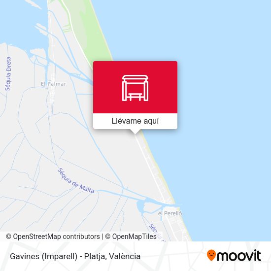 Mapa Gavines (Imparell) - Platja