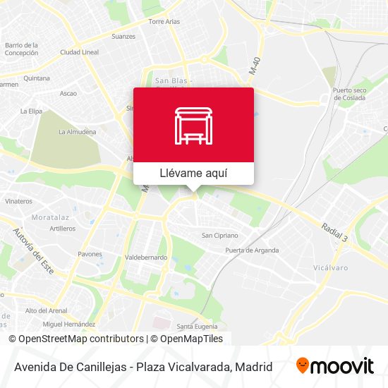 Mapa Avenida De Canillejas - Plaza Vicalvarada