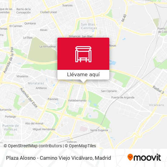 Mapa Plaza Alosno - Camino Viejo Vicálvaro