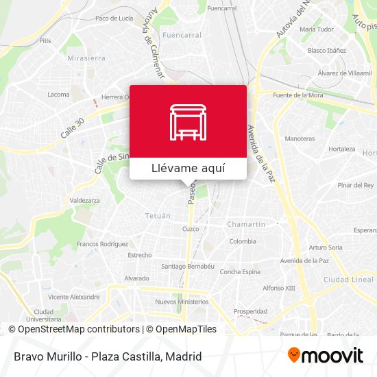 Mapa Bravo Murillo - Plaza Castilla