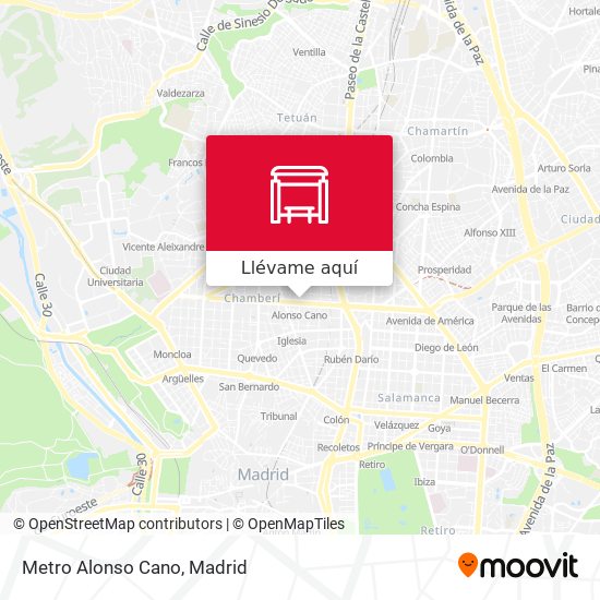 Mapa Metro Alonso Cano