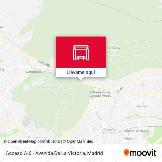 Mapa Acceso A-6 - Avenida De La Victoria