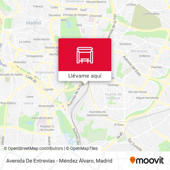 Mapa Avenida De Entrevías - Méndez Álvaro