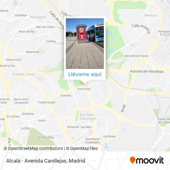 Mapa Alcalá - Avenida Canillejas