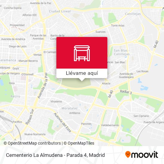 Mapa Cementerio La Almudena - Parada 4