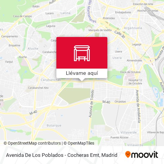 Mapa Avenida De Los Poblados - Cocheras Emt