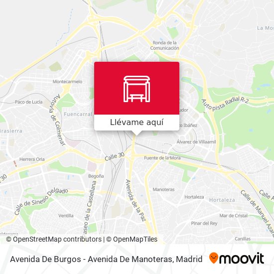 Mapa Avenida De Burgos - Avenida De Manoteras