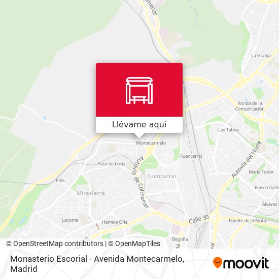 Mapa Monasterio Escorial - Avenida Montecarmelo
