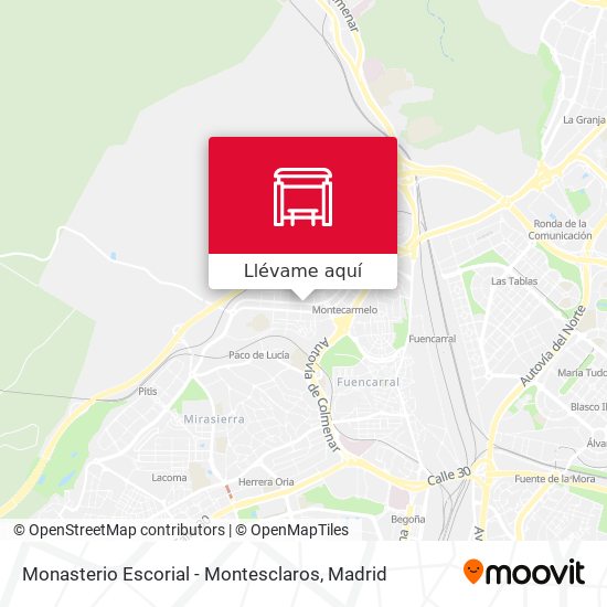 Mapa Monasterio Escorial - Montesclaros