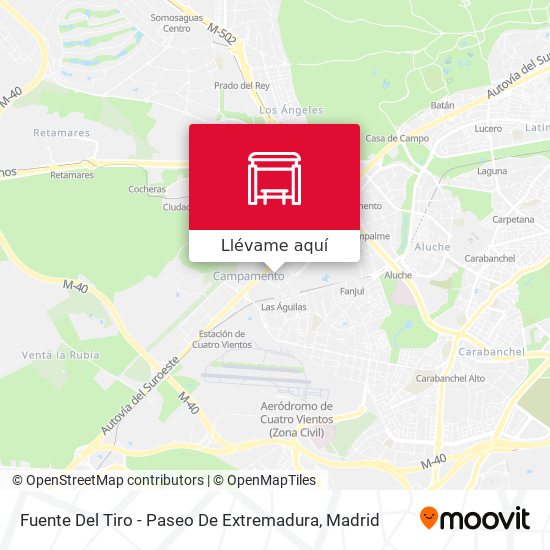 Mapa Fuente Del Tiro - Paseo De Extremadura