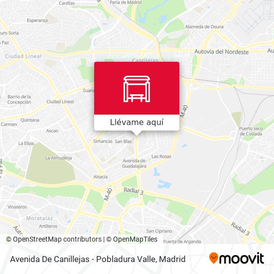 Mapa Avenida De Canillejas - Pobladura Valle