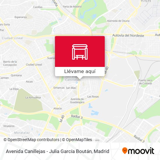 Mapa Avenida Canillejas - Julia García Boután