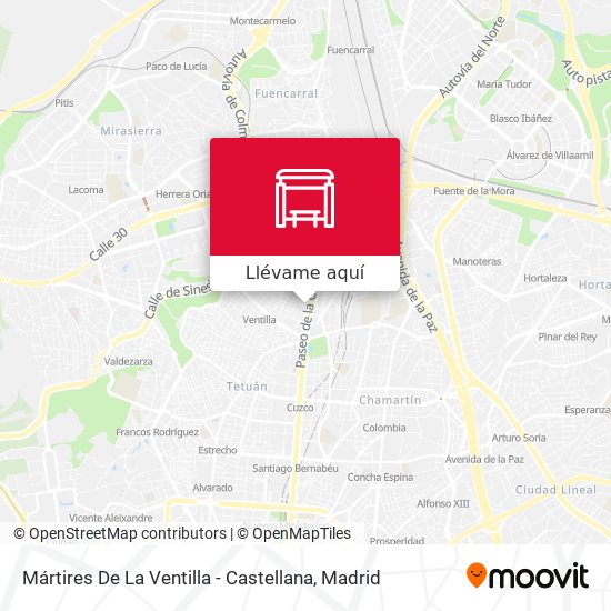 Mapa Mártires De La Ventilla - Castellana