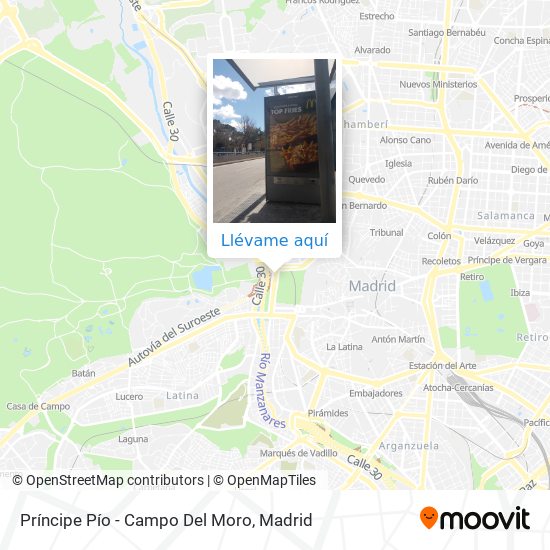 Mapa Príncipe Pío - Campo Del Moro