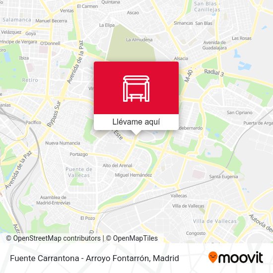 Mapa Fuente Carrantona - Arroyo Fontarrón