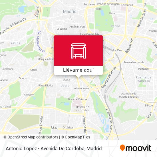 Mapa Antonio López - Avenida De Córdoba