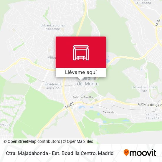 Mapa Ctra. Majadahonda - Est. Boadilla Centro