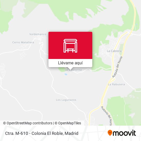 Mapa Ctra. M-610 - Colonia El Roble