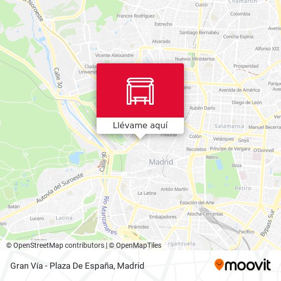 Mapa Gran Vía - Plaza De España