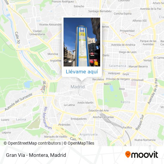 Mapa Gran Vía - Montera