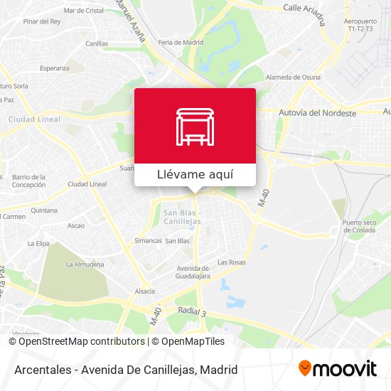 Mapa Arcentales - Avenida De Canillejas