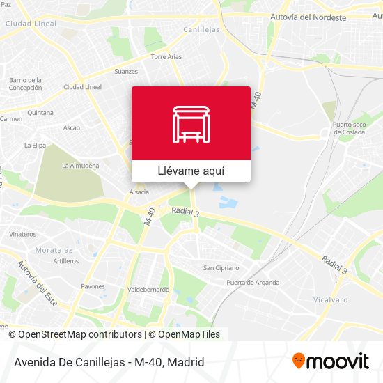 Mapa Avenida De Canillejas - M-40