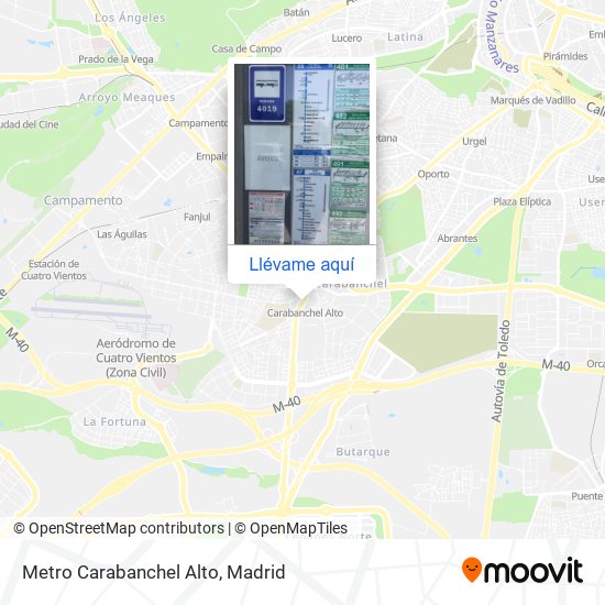 Mapa Metro Carabanchel Alto
