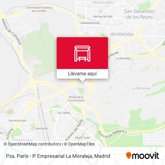Mapa Pza. París - P. Empresarial La Moraleja