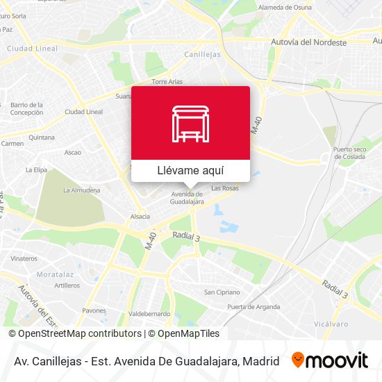 Mapa Av. Canillejas - Est. Avenida De Guadalajara