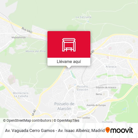 Mapa Av. Vaguada Cerro Gamos - Av. Isaac Albéniz