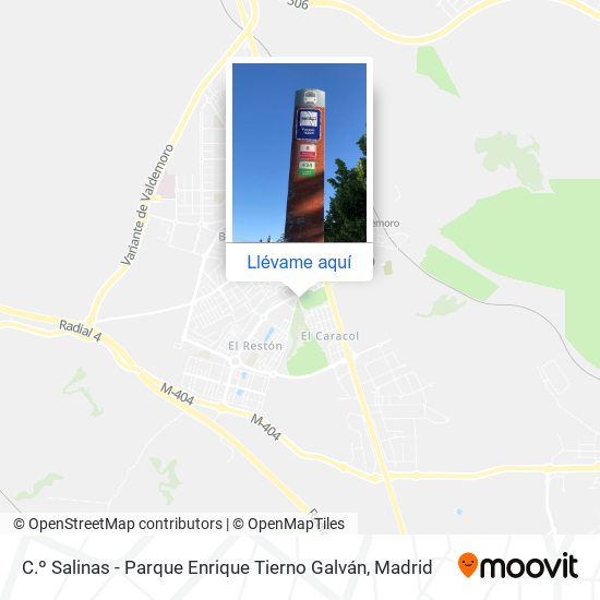 Mapa C.º Salinas - Parque Enrique Tierno Galván