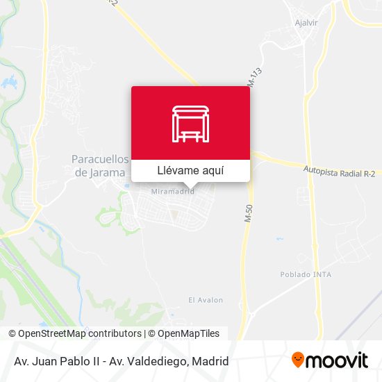 Mapa Av. Juan Pablo II - Av. Valdediego