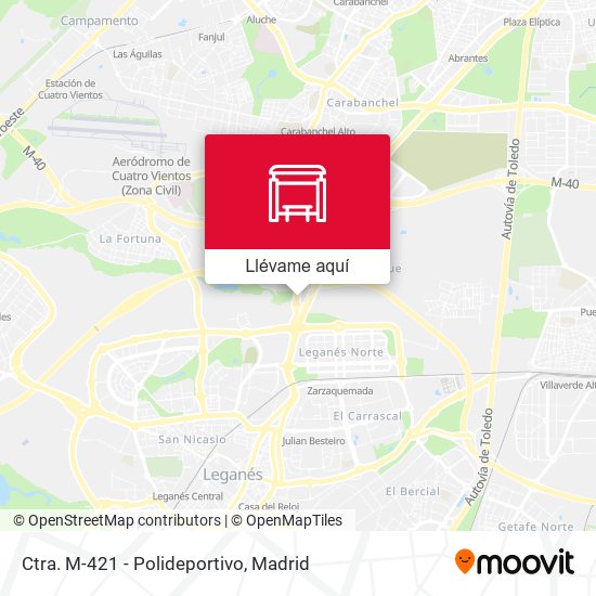 Mapa Ctra. M-421 - Polideportivo