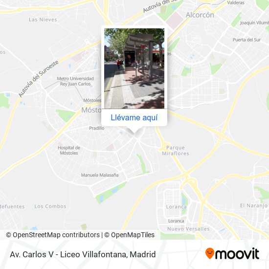 Mapa Av. Carlos V - Liceo Villafontana