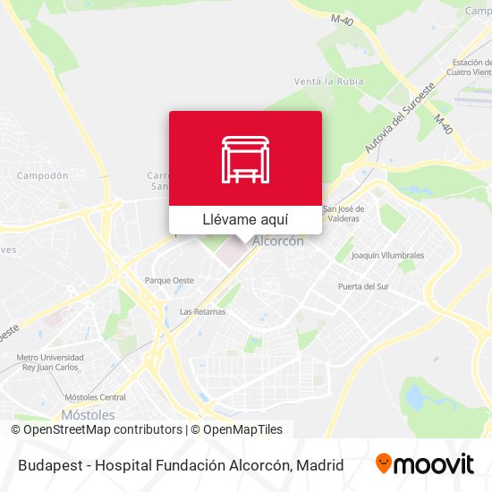 Mapa Budapest - Hospital Fundación Alcorcón