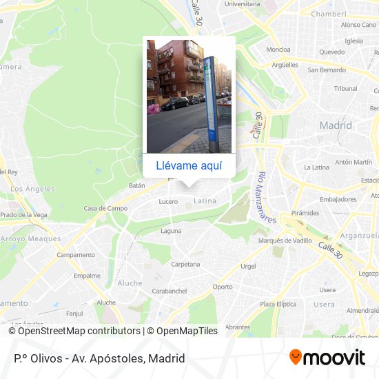 Mapa P.º Olivos - Av. Apóstoles