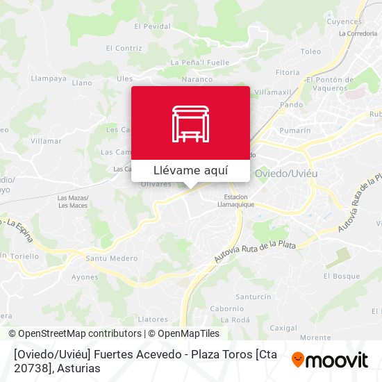 Mapa [Oviedo / Uviéu]  Fuertes Acevedo - Plaza Toros [Cta 20738]