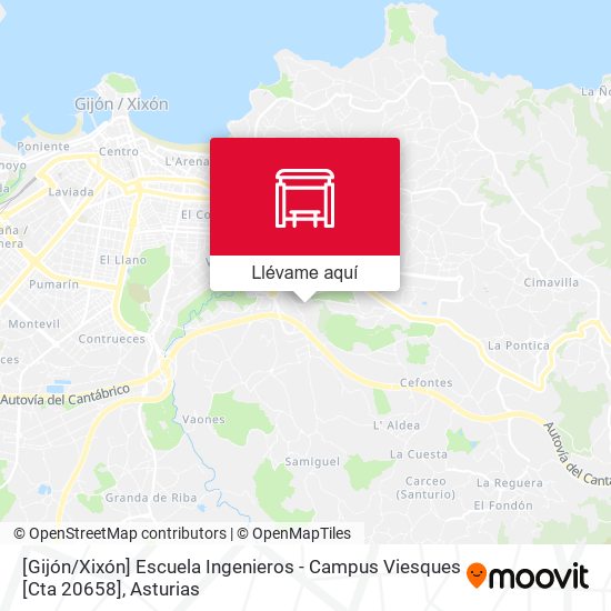 Mapa [Gijón / Xixón]  Escuela Ingenieros - Campus Viesques [Cta 20658]