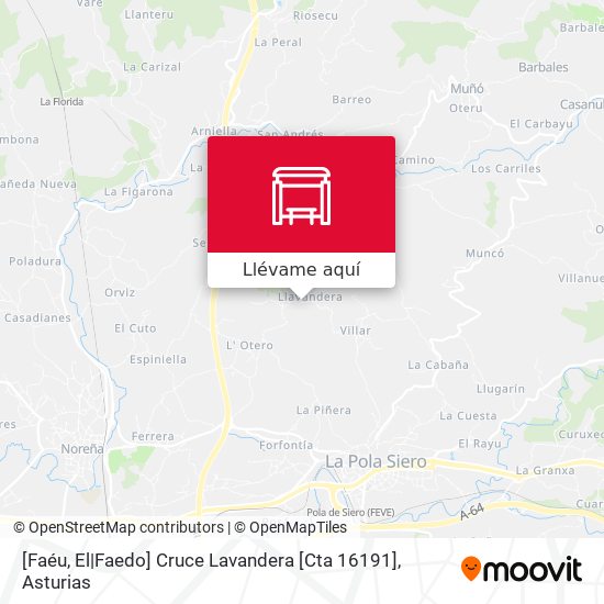 Mapa [Faéu, El|Faedo]  Cruce Lavandera [Cta 16191]