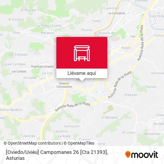 Mapa [Oviedo / Uviéu]  Campomanes 26 [Cta 21393]