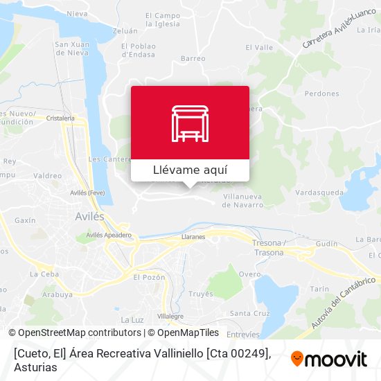 Mapa [Cueto, El]  Área Recreativa Valliniello [Cta 00249]