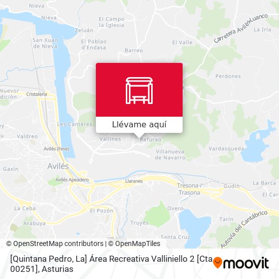 Mapa [Quintana Pedro, La]  Área Recreativa Valliniello 2 [Cta 00251]