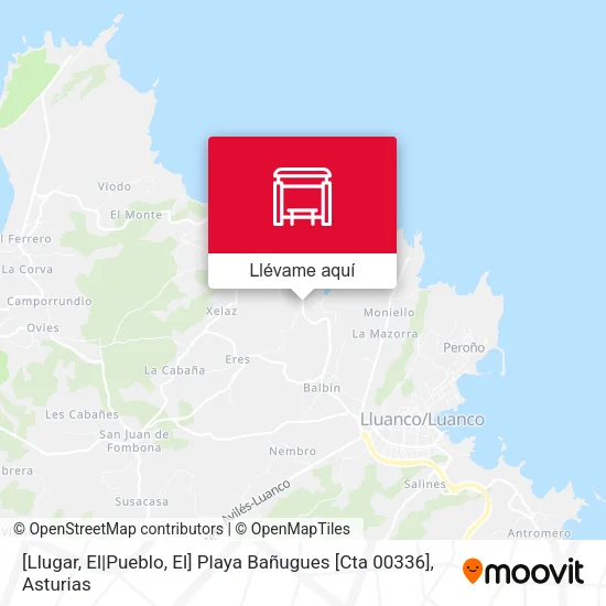 Mapa [Llugar, El|Pueblo, El]  Playa Bañugues [Cta 00336]