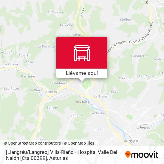 Mapa [Llangréu / Langreo]  Villa-Riaño - Hospital Valle Del Nalón [Cta 00399]