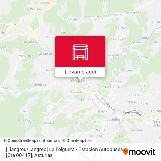 Mapa [Llangréu / Langreo]  La Felguera - Estación Autobuses [Cta 00417]