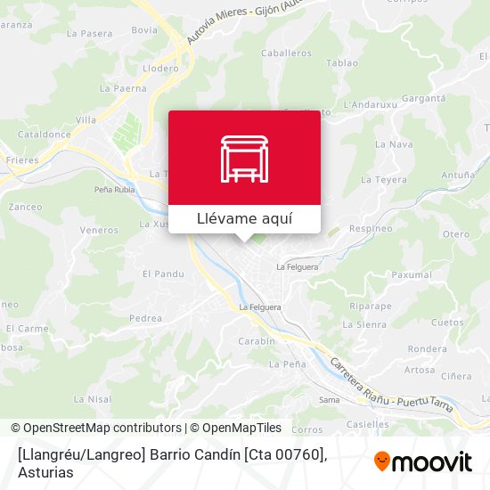 Mapa [Llangréu / Langreo]  Barrio Candín [Cta 00760]